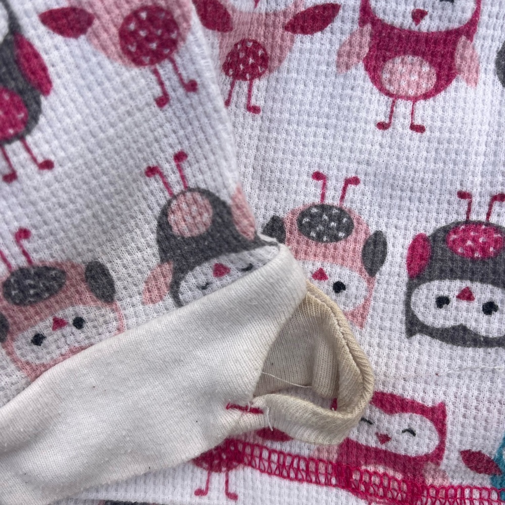 Cuddl Duds Owl Print Pajama Set - Pink and Blue - Picture 4 of 4